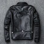 Spring Classical Perfecto Jacket Genuine Leather Motorcycle Jackets Men New Zealand Sheepskin Men Black Coat Slim Suit