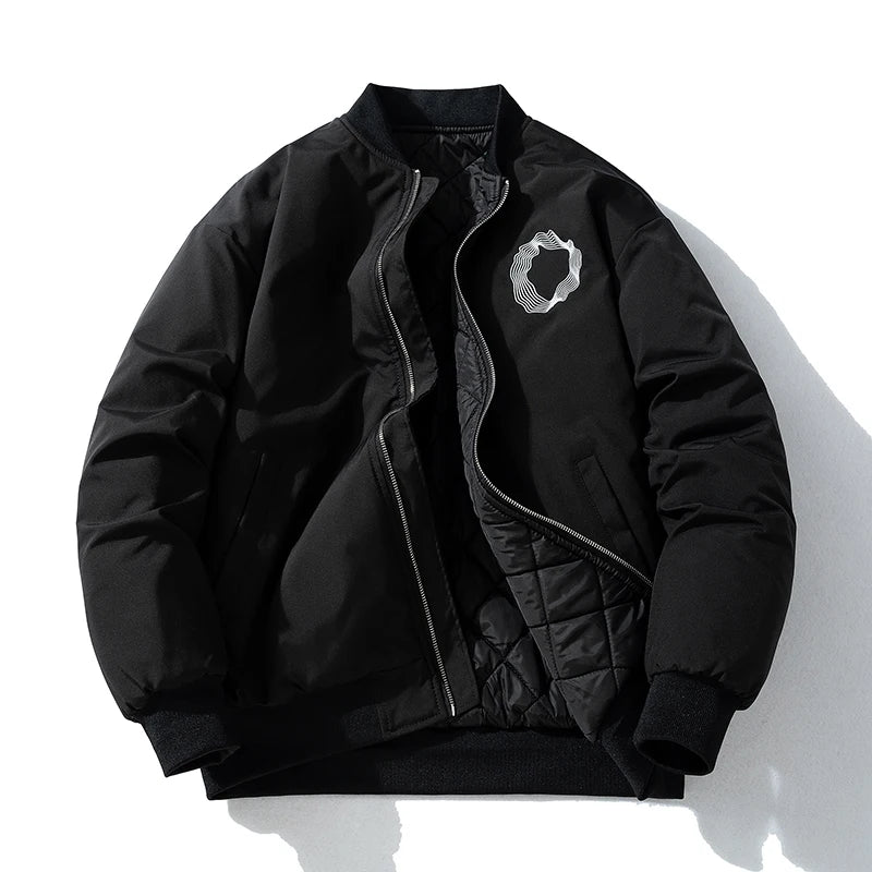 Winter Embroidery Baseball Jacket Men Vintage Hip Hop Jacket Women Pilot Coat Casual American Thick Warm Parkas College Couple