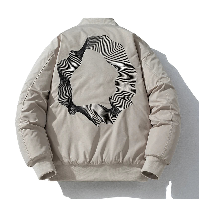 Winter Embroidery Baseball Jacket Men Vintage Hip Hop Jacket Women Pilot Coat Casual American Thick Warm Parkas College Couple