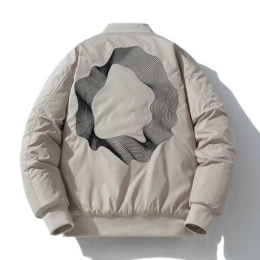 Winter Embroidery Baseball Jacket Men Vintage Hip Hop Jacket Women Pilot Coat Casual American Thick Warm Parkas College Couple