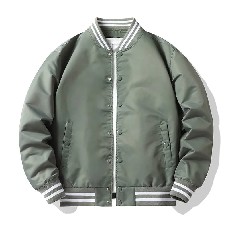 Supzoom New Arrival Rib Sleeve Cotton Fashion Single Breasted Casual Pilot Ins Bomber Baseball Jacket Loose Cardigan Solid Coat