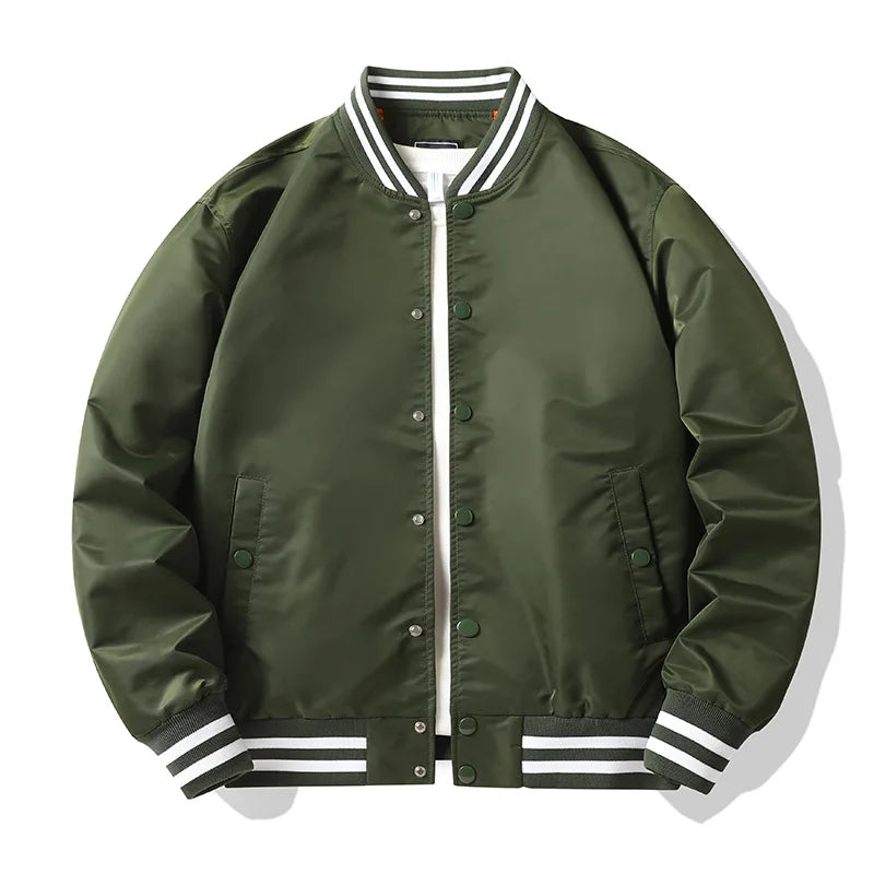 Supzoom New Arrival Rib Sleeve Cotton Fashion Single Breasted Casual Pilot Ins Bomber Baseball Jacket Loose Cardigan Solid Coat