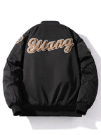Autumn Winter Bomber Jacket Men Letter Flocking Thick Warm Parkas Coat Women Fashion Retro Hooded Designer Pilot Jacket College