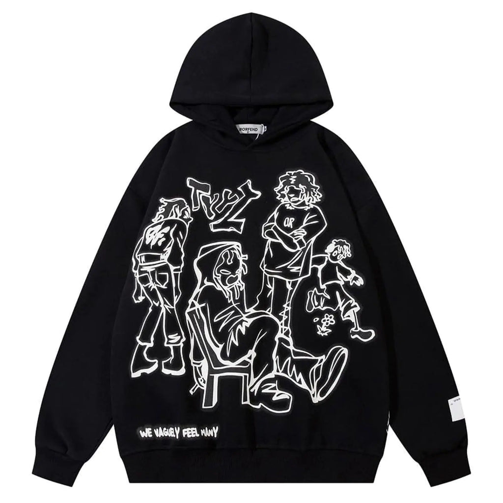 POOPMOOM Y2k Hoodie Men & Women Grunge Graphic Hoodies Oversized Aesthetic Hoodies Pullover Alt Emo Hip Hop Streetwear